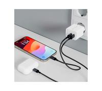 HYPER Chargeur Secteur 2 Ports USB-C 35W PPS Blanc HJG35EU pour Écouteurs, Casques, Smartphones & Montres, Dimensions 35x70x105mm