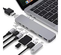 Hyper GN28D-GRAY HyperDrive Hub USB-C Pro 8-en-2 avec Double Livraison de données et d'énergie USB-C- Gris