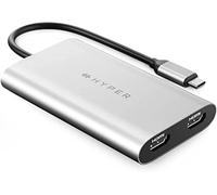 Hyper - HDM1 - Adaptateur USB Type C vers 2 Ports HDMI HyperDrive Gris pour MacBook Air Pro et PC