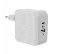 Targus HyperJuice - Adaptateur secteur - GaN - 70 Watt - QC 3.0, Power Delivery 3.0 + PPS - 3 connecteurs de sortie (USB, 2 x USB-C) - blanc