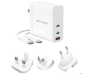 HYPER HJG140WW, Intérieur, AC, 2 m, Blanc Le CHARGEUR GAN HYPER HYPERJUICE 140 W - GLOBAL - CHARGEUR ADAPTATEUR MULTI-PORT est un