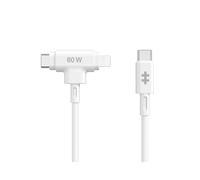 HYPER HyperJuice Câble USB 2.0 1.5m USB-C vers USB-C/Lightning 60W Power Delivery, Silicone Flexible, MFi Certifié, Blanc