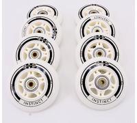 Hyper K2 - Lot de 4 ou 8 roulettes pour planches de skate - 80 mm - 82a - Avec roulement ABEC7 et entretoise en aluminium de 6 mm, 8er Set montiert Rollen Lager Spacer