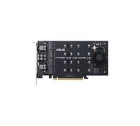 ASUS Hyper M.2 X16 PCIe 3.0 X4 Carte d'extension V2 Prend en Charge 4 NVMe M.2 (2242/2260/2280/22110) jusqu'à 128 Gbps pour Intel VROC et AMD Ryzen Threadripper NVMe Raid