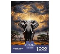 Hyper-Realistic éléphant 1000 Pieces Animation Puzzle pour Adulte Matériaux Recyclés De l'art De La Décoration Moderne Adultes Et Enfants Dès 14 Ans 38x26cm/1000pcs