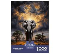 Hyper-Realistic éléphant 1000 Pièces Puzzle pour Adultes Enfants, Parfait pour Les Amateurs De Puzzles, Cadeau d'anniversaire, Jeux Éduchatif, Qualité Premium 70x50cm/1000pcs