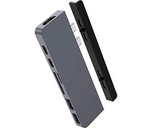 HYPER Sanho - HyperDrive Duo 7-in-2 Dock pour MacBook Pro/Air - Gris sidéral HD28C-SILVER