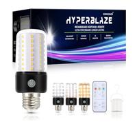 HYPERBLAZE - Ampoules à piles pour lampes, larges et lumineuses et 3 couleurs et ampoules rechargeables à intensité variable avec télécommande pour appliques, USB + E26 de charge pour luminaires non