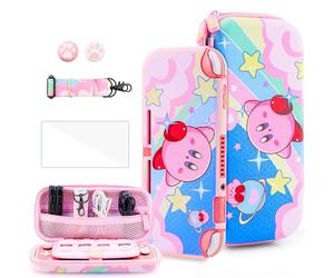 HYPERCASE Adorable étui Anime Switch Lite avec sac de transport rose pour rangement d'accessoires Lite, coque Softshell Switch Lite, protection d'écran HD, bandoulière et 2 capuchons de pouce Kawaii