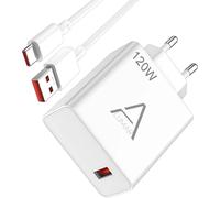 Hypercharge Mi Turbo Charge 120w Max, V2 With Usb C 6a Tpe Vcu Cable For Xiaomi, Redmi Note, Mi, Poco, Samsumg, Oppo, Huawei, Compatible With Iphone 15/14/13/12 Xr
