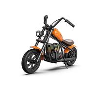 HYPERGOGO Challenger 12 Plus Motocross Électrique pour Enfants, Moto Électrique avec umière ambiante colorée, Musique, Brouillard simulé, Vitesse maximale de 16 km/h, jusqu'à 60 Minutes(Orange)