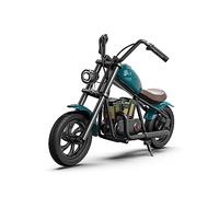 HYPERGOGO Challenger 12 Plus Motocross Électrique pour Enfants, Moto Électrique avec umière ambiante colorée, Musique, Brouillard simulé, Vitesse maximale de 16 km/h, jusqu'à 60 Minutes(Bleu)