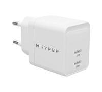 HyperJuice - Adaptateur secteur - GaN - 35 Watt - QC 3.0, Power Delivery 3.0 + PPS - 2 connecteurs de sortie (24 pin USB-C) - blanc - Europe