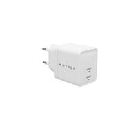 HyperJuice - Adaptateur secteur - GaN - 35 Watt - QC 3.0, Power Delivery 3.0 + PPS - 2 connecteurs de sortie (24 pin USB-C) - blanc - Europe