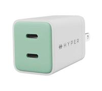 HyperJuice - Adaptateur secteur - GaN - 45 watt - 2 connecteurs de sortie (2 x USB-C) - orange vermillon - Europe