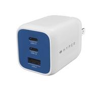 HyperJuice Flex - Adaptateur secteur - GaN - 65 watt - 3 connecteurs de sortie (2 x USB-C, USB) - bleu tuba