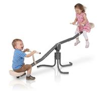 HyperMotion Balançoire De Jardin 2in1 Équilibre avec Rotation 360 Degrés pour Enfants Structure En Acier Stable avec Anneaux pour Jardin Beige