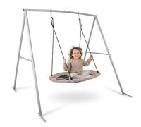 HyperMotion Balançoire nid d'oiseau avec structure en métal gris/beige, 196 × 180 × 185 cm, max. 150 kg
