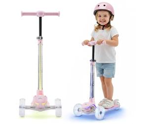 HyperMotion Becky Trottinette Tricycle pour Enfants de 3 à 8 Ans avec éclairage LED RVB réglable en Hauteur