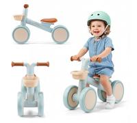 HyperMotion Draisienne 4 Roues Bébé avec Panier Tobi Mini Bleu, Porteur Enfant 12-36 Mois, Ultra Léger 2 kg