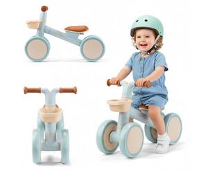 HyperMotion Draisienne 4 Roues Bébé avec Panier Tobi Mini Bleu, Porteur Enfant 12-36 Mois, Ultra Léger 2 kg