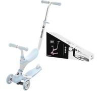 HyperMotion Draisienne Trottinette Enfant Evolutive 5 en 1 Jusqu'à 50 KG Poussoir Repose-pieds Selle Volant Réglable - CE Bleue