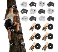 HyperMotion HYP23 - Kit d'escalade pour Enfants avec 12 Prises et 6 Sangles avec Cliquets | Escalade sur Arbre | Activité de Plein air Sensorielle | Charge Max 91 kg