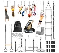 Parcours d'escalade accrobranche - 9 obstacles - Extérieur - 3 à 12 ans, Barres de trapèze, corde à grimper