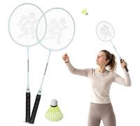 HyperMotion Raquette Badminton Set Complet Adulte Enfant Kit avec 2 Raquettes De Badminton Acier et 1 Volant Plastique 66x20cm Leger 0,2kg Jeu Exterieur Loisir Jardin Plage Sport 10 Ans