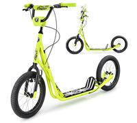 HyperMotion Runkie Trottinette Urbaine 16 Pouces Roues Gonflables, Guidon Réglable, Double Frein Manuel, Modèle pour Enfants dès 8 Ans, Adolescents et Adultes, Jaune