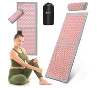 Hypermotion Tapis Acupression, Tapis Champ de Fleurs 3-en-1 avec Coussin et Sac - Soulage Mal de Dos, Nuque et Tensions Musculaires - Travail Sédentaire - 8 820 Points de Pression, 100% Coton