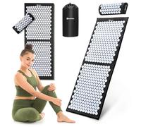 HyperMotion Tapis d'acupression XL 130 cm avec coussin et couverture, 17388 points de compression, coton et crampons ABS, ergonomique, noir et blanc, pour la détente et la régénération du corps