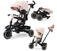 HyperMotion Tobi Timber Tricycle Évolutif Pliable 1-5 Ans | Beige, Siège Rotatif 360°, Roue Libre, Canne Parent Réglable, Pare-Soleil, Roues EVA, Tricycle Enfant