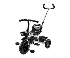 HyperMotion Tobi Vector Tricycle Bébé Evolutif 1-5 Ans - Poussoir Réglable, Ceinture de Sécurité, Siège Ergonomique, Roues Larges 10/8 Increvables - 20kg Max