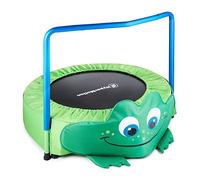 HyperMotion Trampoline Frog pour Enfants - Mini Trampoline d'IntéRieur/Jardin avec Barre de Maintien, Design Grenouille Amovible - 90cm, Charge 25kg - pour Enfants 3+ Ans
