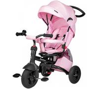 HyperMotion Tricycle Evolutif Enfant 1 à 5 ans (25kg)| Vélo Poussette - Habillage Pluie Roue Pompée Siège Pivotant - Rose