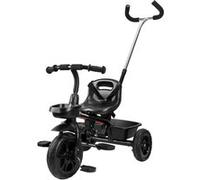 HyperMotion Tricycle Evolutif Enfant jusqu'à 20 kg Guidon Contrôle Parents Ceinture Sécurité Siège Confortable Roues Larges Noir Noir G