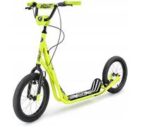 HyperMotion Trottinette RUNKIE Roues gonflées 16"" Charge 100 KG Cadre & Fourche en Acier 2 FREINS Réglage Guidon jusqu'à 100CM