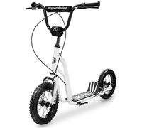 HyperMotion Trottinette Viva 12 pour Enfants et Adolescents Jusqu'à 50 KG Cadre Acier Massif 2 Freins Hauteur Réglable 78 à 85 CM Roues gonflables 30 CM - Blanche