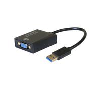 Hypertec Adaptateur Graphique USB 3.2 Gen 1 304901-HY, USB Type-A Mâle, VGA 1920x1080, Compatible Windows & macOS, Câble 0.23m, Noir
