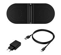 HyperX ChargePlay Base - Chargeur sans fil certifié-Qi, Doubles bases, Charge jusqu’à deux appareils, Indicateur de chargement, Compatible avec tout appareil Qi (prise EU)