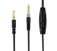 HyperX Cloud Alpha Câble audio auxiliaire 3,5 mm compatible avec casque de jeu Kingston Hyperx Cloud Mix Cloud Alpha avec sourdine en ligne et contrôle du volume (sans micro)