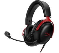 HyperX Cloud III - Casque de Gaming Filaire, PC, PS5, Xbox Series X|S, DTS, Mousse à mémoire de Forme, Microphone au Son cristallin de 10 mm, avec Suppression du Bruit, USB-C, USB-A, 3.5mm - Noir