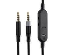 HyperX Cloud Mix Câble de rechange compatible avec casque de jeu HyperX Cloud Mix, mise en sourdine en ligne, contrôle du volume avec microphone, câble d'extension audio pour casque de 2 m, noir