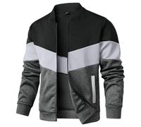 HYPESTFIT Bomber Homme Léger - Blouson Décontracté à Col Montant, Manches et Ourlet Côtelés, Veste Légère Printemps/Automne pour Toutes Occasions