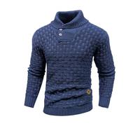 HYPESTFIT Pull d'hiver pour Homme,Motif Columbia, mélange Cachemire et Laine, Chaud et Confortable, col Montant, Manches Longues, Tailles S à 5XL