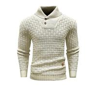 HYPESTFIT Pull d'hiver pour Homme,Motif Columbia, mélange Cachemire et Laine, Chaud et Confortable, col Montant, Manches Longues, Tailles S à 5XL