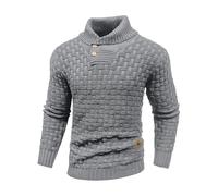 HYPESTFIT Pull d'hiver pour Homme,Motif Columbia, mélange Cachemire et Laine, Chaud et Confortable, col Montant, Manches Longues, Tailles S à 5XL