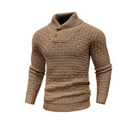 HYPESTFIT Pull d'hiver pour Homme,Motif Columbia, mélange Cachemire et Laine, Chaud et Confortable, col Montant, Manches Longues, Tailles S à 5XL