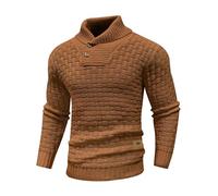 HYPESTFIT Pull d'hiver pour Homme,Motif Columbia, mélange Cachemire et Laine, Chaud et Confortable, col Montant, Manches Longues, Tailles S à 5XL